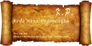 Kránitz Priszcilla névjegykártya